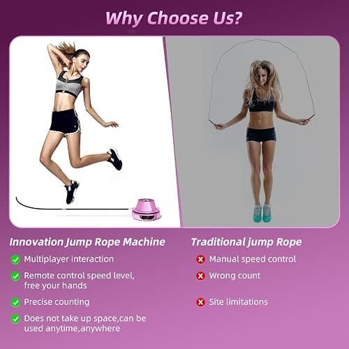 Smart Jump Rope Machine Electronic Skipping Ropes 1-10 Speed Level Adjustment Multiplayer Jumping Rope Groups Rope Skipping LED Display Counter Workout for Women/Men/Kids thumbnail 2