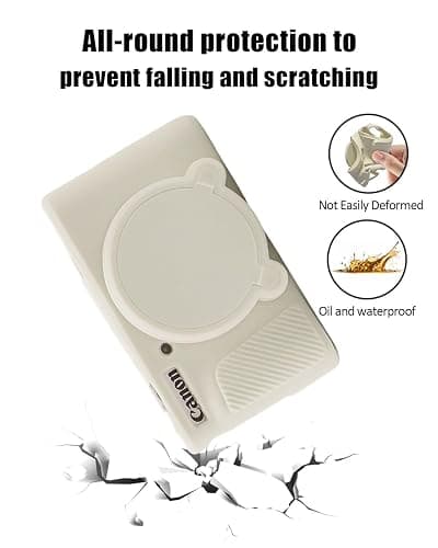 Camera Case for Canon PowerShot SX740 HS, SX730 HS Digital Camera, Soft Silicone Protective Case, Anti-Scratch Slim Fit Sleeve with Removable Lens Cover and Wrist Strap (Beige) thumbnail 3