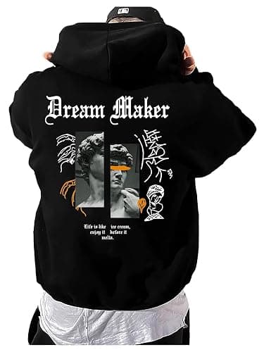 SHENHE Men's Oversized Graphic Hooded Sweatshirt Letter Figure Print Hoodie Pullover Top - Image 1