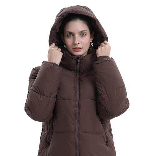 PUFFIT Women's Cropped Puffer Jackets,Warm Winter Jacket with Removable Hood,Zipped Pockets,Short Ladies Quilted Coat thumbnail 3