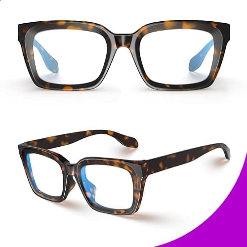 VISOONE Chunky Square Blue Light Blocking Glasses with Anti Computer Glare for Working Women Men MONTANA thumbnail 4