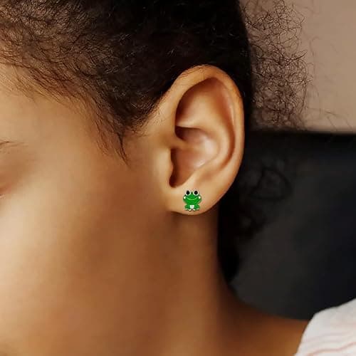 Hypoallergenic 925 Sterling Silver Animals Mushroom Stud Earrings Dog Bunny Pig Cow Otter Deer Ear Studs for Women thumbnail 5