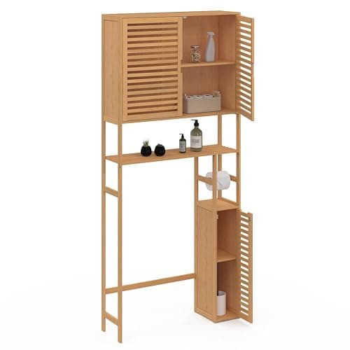 IDMarket - Meuble WC 3 en 1 avec armoires de Rangement Bambou BEA thumbnail 5