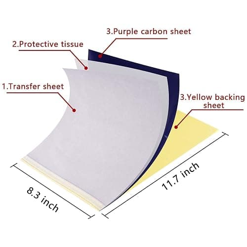 WeLiu Tattoo Transfer Paper,110 Sheets Tattoo Stencil Paper for Tattooing to Skin,A4 Size thumbnail 2