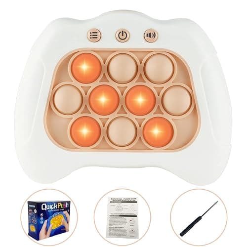 Intoypad Pop The Target! Handheld Speed Push Game Machine: A Fun Multiplayer Game for Family. Sensory Fidget Toy Christmas Toys Gifts for 6 7 8 9 10 11 12 Years Old Kids Road Trip Car Games Kids White thumbnail 5