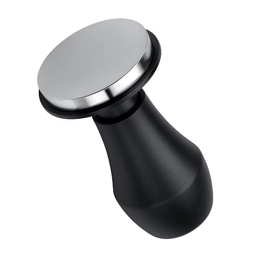 Normcore 51mm Coffee Tamper V4.1 with Click Sound Feedback, Spring Loaded Tamper Fit Delonghi Portafilter, 304 Stainless Steel Flat Base, Anodized Aluminum Handle with Silicone Stand, Black thumbnail 4