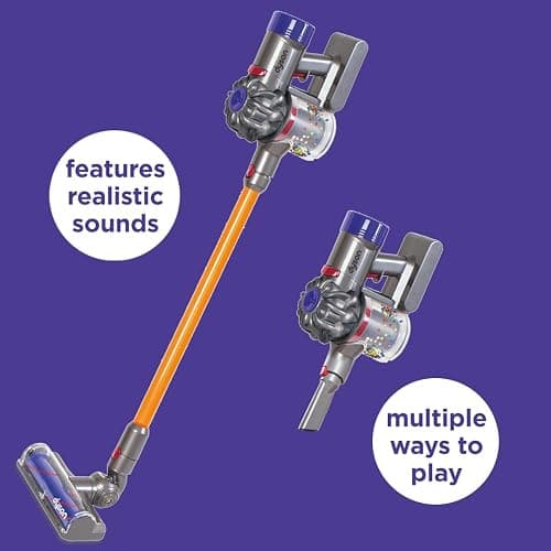 Casdon Dyson Cordless Vacuum Interactive & Officially Licensed Toy Dyson Vacuum For Children Aged 3+ Realistic Role-Play Fun, Purple and Orange - Purple thumbnail 4