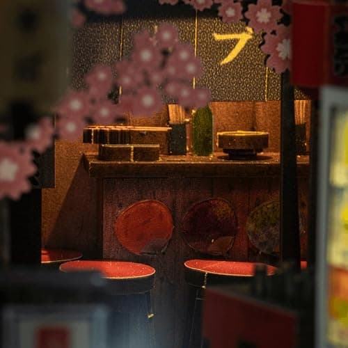 Anavrin Book Nook Kit Omoide Yokocho – DIY 3D Wooden Booknook for Adults, Teens and Book Lovers, Bookshelf Insert Library Decor, Creative Gift for Family, Friends, and Elderly thumbnail 5