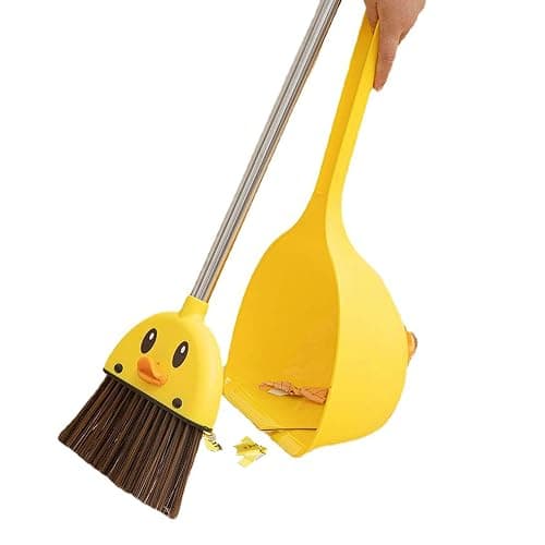 VIPAMZ Mini Broom and Dustpan Set for Kids - Cute Yellow Duck for Girls & Boys - Toddler Broom Set for Household Cleaning and Pretend Play - Perfect for Toddlers & Preschooler … thumbnail 3
