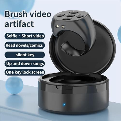 Fingertip Wireless Bluetooth Remote Control, Scrolling Ring Remote Control for TikTok, Phone Bluetooth Scroller Remote, Rechargeable Fingertip Camera Remote Scroll Ring for iOS/Android/Ipad (White-A) thumbnail 5