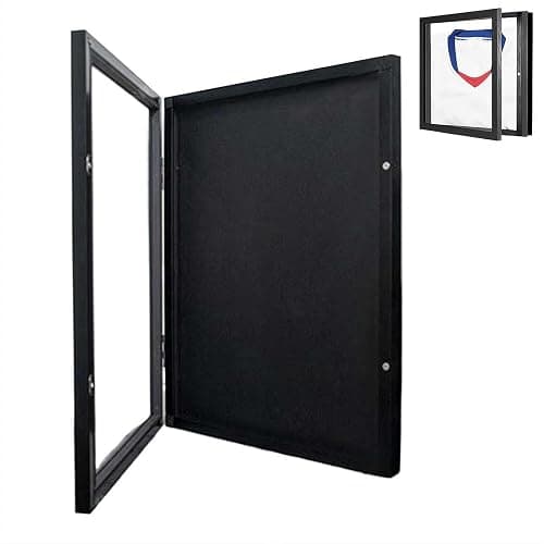 T Shirt Display Frame,Solid Wood T-Shirt Display Frame with UV Protection Acrylic,for S/M/L Shirts,T-Shirt Picture Frame,Wall Mount or Desktop Display Case for T-Shirts, Jerseys, Memorabilia - Image 1