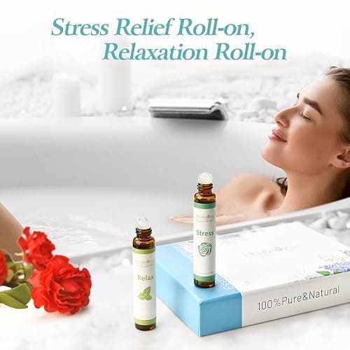 HERBROMAS Aromatherapy Essential Oils Roll On Set, Natural Pre-diluted Blend Oils for Skin Use, Relaxation Gift for Women & Men, Pack 6 x10ml thumbnail 7