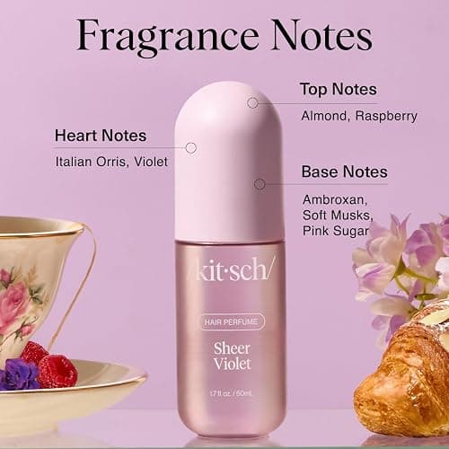 Kitsch Hair Perfume for Women - Sheer Violet | Clean, Deodorizing & Patented Odor-Eliminating Technology Hair Spray & Body Mist - Freshen Hair, Body & Pillows - Raspberry, Soft Musk Scent - 50mL thumbnail 7
