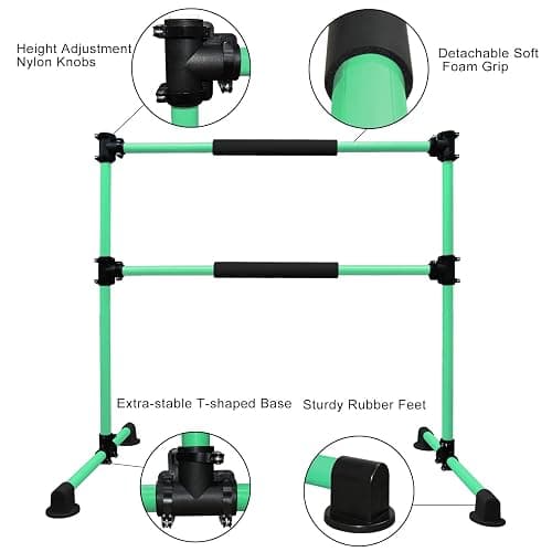 Wesky Double Ballet Barre Portable 4FT Adjustable Freestanding Ballet Barre Fitness Stretching Dancing Bar for Home Studio Adult and Kids thumbnail 3