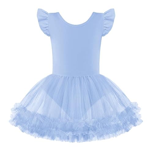 Zaclotre Tutu Dance Dresses for Girls Ruffle Sleeve Criss-Cross Back Ballet Leotards Toddler Ballerina Costume thumbnail 4