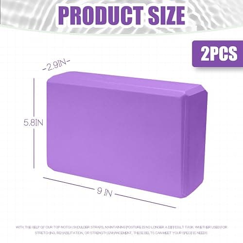 2 Pcs Yoga Blocks, 9"x6"x3" Foam Blocks Yoga Props for Pilates Stretching and Meditation Exercise Blocks Lightweight Yoga Essentials thumbnail 2