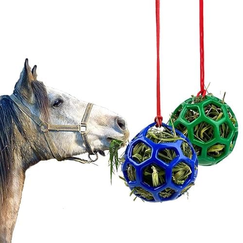 DAFORERAL Farm Stall Hanging Feeder Toy Ball for Horses, Goats, Sheep – Durable TPR Feeding Ball, Hay Feeder for Animal Enrichment, Stretch-Resistant Design (Pink) thumbnail 9