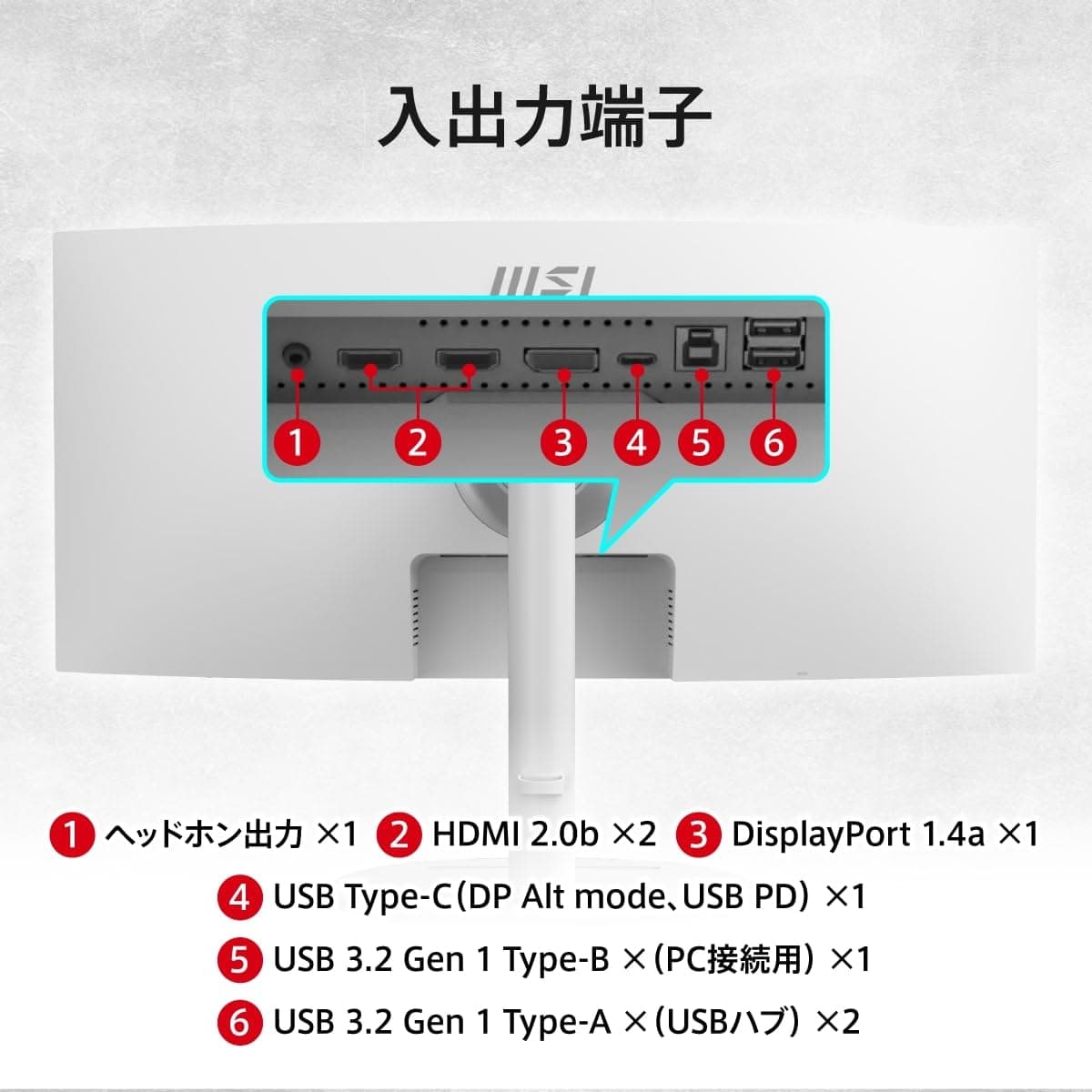 MSI Monitor Modern MD342CQPW 34 Inch / UWQHD / VA Panel / 120 Hz / 1 ms / HDMI 2.0b / DP 1.4a / Adaptive-Sync / Anti-Flicker / Blue Light Reduction / USB Hub Function / HDR / USB Type-C (Max 98W thumbnail 9
