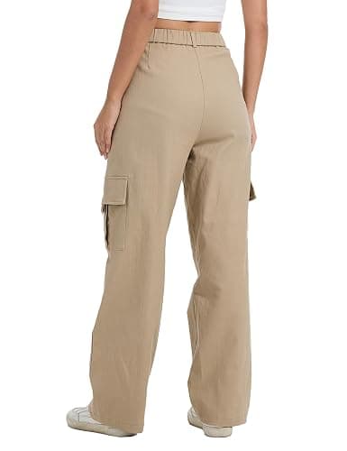 DAOAO Cargo Pants for Women High Waist Wide Leg Stretchy Pull On Baggy Casual Pants with Pockets thumbnail 5