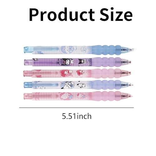 TiaJaMi 5 Pcs Cartoon Ballpoint Pens, Cute Gel Pens, Features a Spring-Loaded Nib Design With a Soft Silicone Protective Sleeve on the Grip Section. thumbnail 2