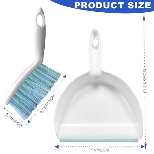 NBGYTECH Mini Broom and Dustpan Set Small Dust pan & Brush Set Portable Cleaning Tools for Home Office RV Camping Learning (Blue) thumbnail 3