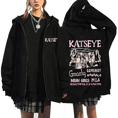 Unisex KATSEYE Hoodie Album Concert Zip Up Hoodie Jacket Long Sleeve KATSEYE Merch Costume Pop Fan Sweatshirts Y2K Clothes - Image 1