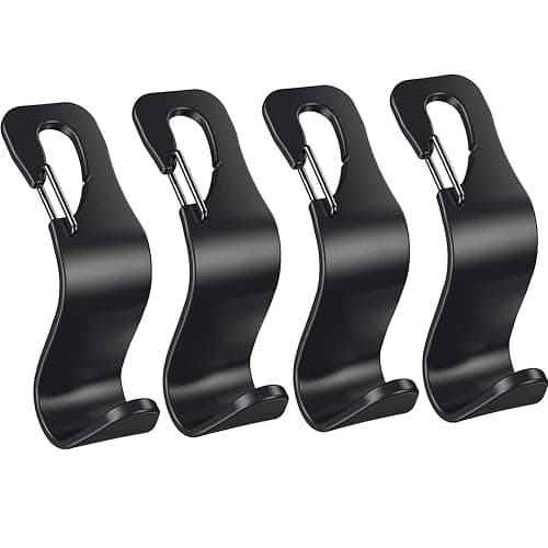 4 Pack Car Back Seat Headrest Hook Hanger for Purse Grocery Bag Handbag Hat - Image 1
