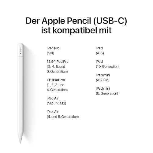 Apple Pencil (USB C): Pixelgenaue Präzision, Neigungssensitivität und branchenführende niedrige Latenz zum Notizenmachen, Zeichnen und Unterschreiben von Dokumenten. Lädt und koppelt über USB C thumbnail 4