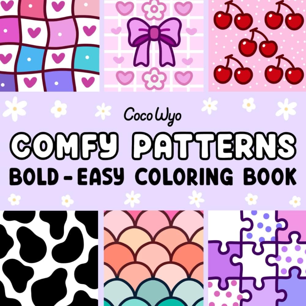 Comfy Patterns: Coloring Book for Adults and Kids, Bold and Easy, Simple and Big Designs for Relaxation Featuring Lovely Cozy Pattern and Mandala - Image 1