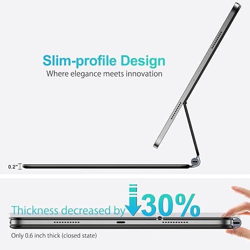 Jibrealg Keyboard Case for iPad Pro 13 Inch (M4 2024 / M5 2025), Ultra-Slim Magic Keyboard with Multi-Touch Trackpad, 7 Colors Backlight, Smart Keyboard for iPad Pro 13 Inch thumbnail 5