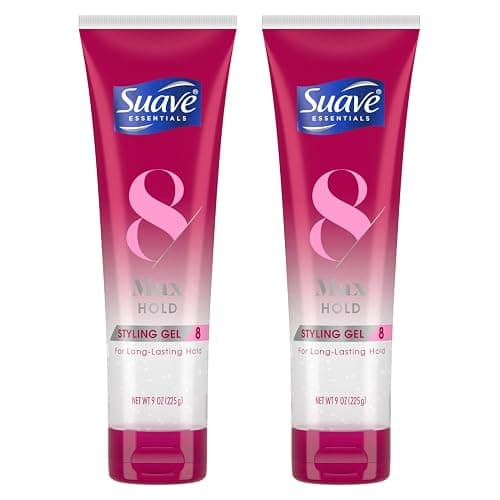 Suave Essentials Styling Gel, Max Hold 8 Sculpting – Edge Control Gel, Curly Hair Gel, Strong Hold, Anti-Frizz Hair Products, Alcohol-Free, Scented, 9 Oz (Pack of 2) - Image 1