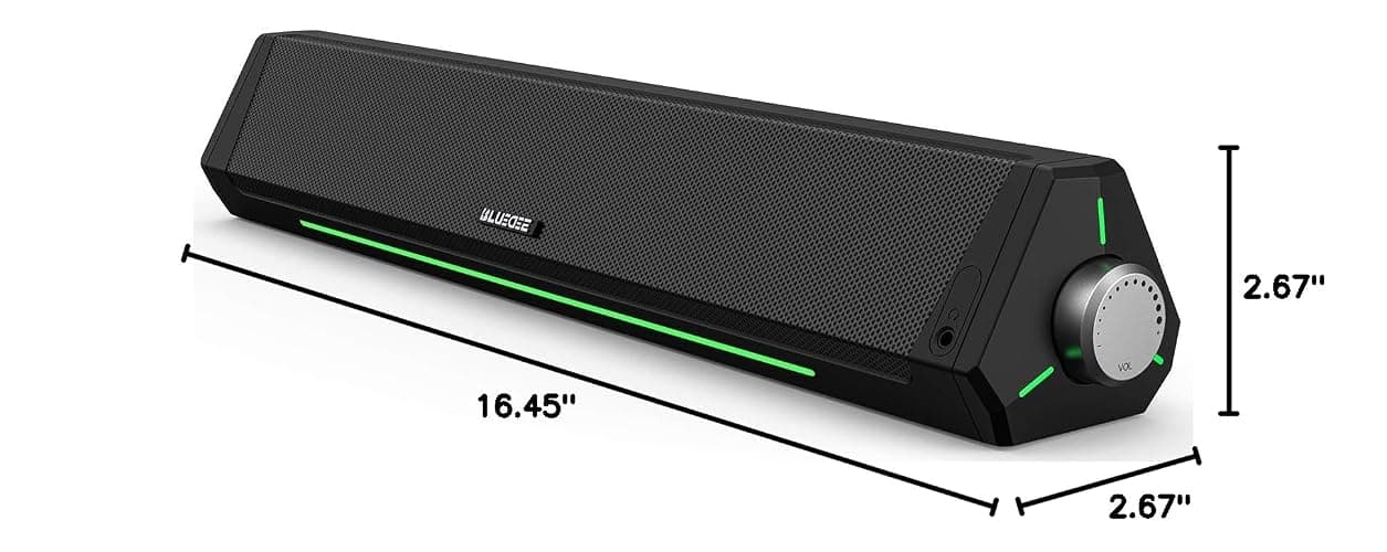BLUEDEE Computer Speakers for Desktop PC, Computer Sound bar, HiFi Stereo Speakers for Computer Desktop, Bluetooth 5.0 and 3.5mm Aux-in PC Soundbar, USB/USB C Powered Gaming Speakers for pc, Laptop thumbnail 9