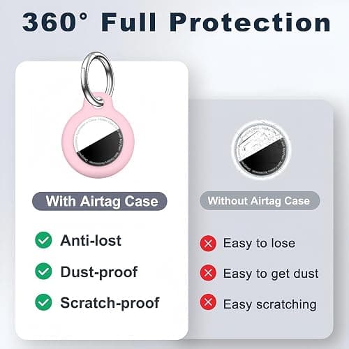 MOLOSLEEVE Case for AirTag 2nd Gen (2026) & 1st Gen, Shockproof Holder Anti-Scratch Protective Cover for Air Tags, Men's Women's Keyrings & Keychains for Keys, Luggage, Bags, Blossom Pink thumbnail 4