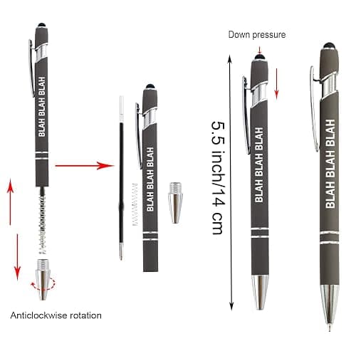 PASISIBICK 12 Pieces Funny Sarcastic Ballpoint Pens, Office Snarky Touch Screen Stylus Pen Encouraging, Black Ink (12 Color,Negative) thumbnail 4