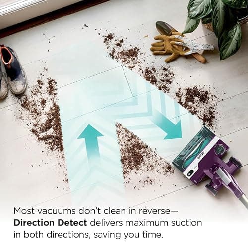 Shark POWERDETECT Ultra-Light Corded Stick Vacuum with DuoClean Technology, Self-Cleaning Brushroll for No Hair Wrap, Anti-Allergen Complete Seal, and Odor Neutralizer Technology, Purple, HZ4001AMZ thumbnail 8
