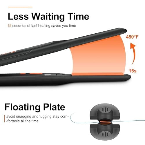 Terviiix Small Flat Iron for Short Hair, Temperature Adjustable Pencil Flat Iron Fast Heat Up, 3/10 Inch Beard Straightening Iron Dual Voltage with Tourmaline Ceramic Plates, Auto Shut Off thumbnail 3