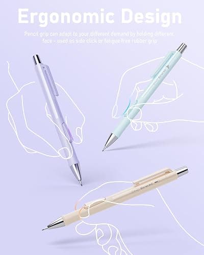 Nicpro 8PCS Pastel Mechanical Pencil 0.5 & 0.7 mm, Cute Fast Click Mechanical Pencils Set with 8 Tubes HB Lead Refills, Erasers for Drafting, School Student Writing, Drawing, Sketching -with Case thumbnail 3