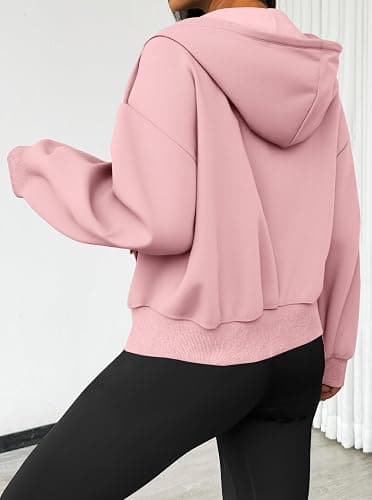 LilyCoco Womens Oversized Sweatshirt Zip Up Hoodie Long Sleeve Shirt with Pockets thumbnail 3