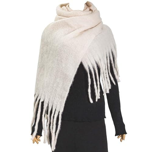 TUSHUSTY Winter Women Chunky Scarf Warm Blanket Big Thick Large Oversized Wrap Colorful Long Solid Scarves thumbnail 2