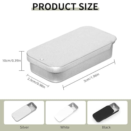 SKYPIA Lip Balm Tins Slide Top Tin Containers for Lip Balm Crafts Storage Kit - 0.25oz 3 Pack (SILVER) thumbnail 4