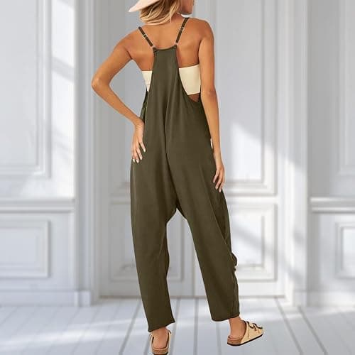 UNIANKIYA One Piece Jumpsuits for Women Casual Overalls Summer Rompers Trendy Jumpers Beach Vacation Outfits Travel Clothes thumbnail 5