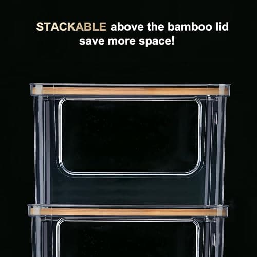 Hudgan Stackable Storage with Bamboo Top for Laundry Room Organization, Extra Large Trash Bag/Garbage Bag Dispenser, Under Sink Organizer, Pantry Organizers thumbnail 5