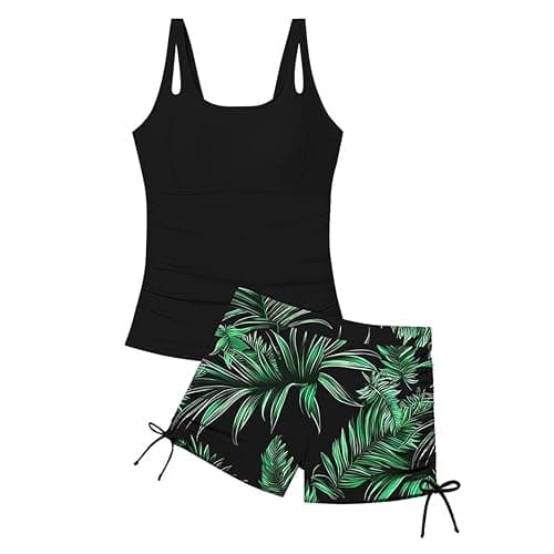 Vest-Style Swimsuit Set for Girls 7-16 Years | Sleeveless Round Neck Two-Piece Tankini | Simple Swimwear for Children thumbnail 5