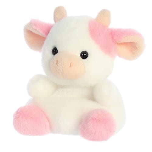 Aurora® Adorable Palm Pals™ Belle Strawberry Cow™ Stuffed Animal - Pocket-Sized Play - Collectable Fun - Pink 5 Inches thumbnail 5