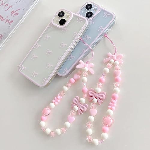Ribbon Bowknot Case for iPhone SE 2022/2020,Pink Bows Phone Case for iPhone 8/7 Cute Bow Cases Clear Soft TPU Protective Cover for Women & Girls, (Pink,iPhone 7/8/SE) - Pink - iPhone 7/8/SE thumbnail 5