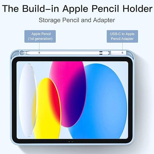 Akkerds Compatible with iPad (A16) 11th Generation Case 11 Inch 2025, for iPad 10th Generation Case 10.9 Inch 2022 with Pencil Holder, Slim Trifold Stand Protective Cover with Soft TPU Back, Sky Blue thumbnail 4
