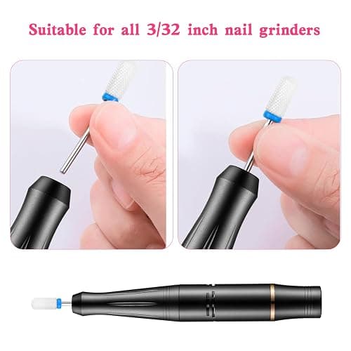 12 Pièces Broderie Ponceuse Ongles, Professionnelle embout ponceuse ongles ceramique pour Enlever le gel et les Cuticules thumbnail 6