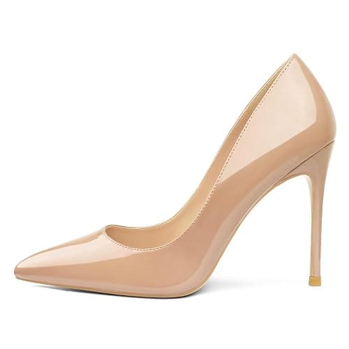 COLETER Women's 4 Inch Pumps Pointy Toe Wedding Dress Shoes Slip on Stiletto Pumps thumbnail 6