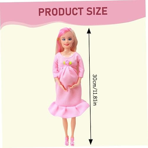Neroyaner Pregnant Mother Doll 11.5" ABS Plastic Pregnant Doll with Baby in Tummy for Kids Gift, Style 2 - Style 2 thumbnail 3