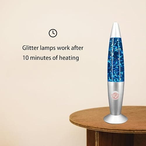 zhrisezlava 13IN Blue Glitter Lamp, Big Glitter Flow in Liquid Relaxing Motion Light, Home Decor Calming and Entertaining Lamp, Amazing Gifts for Adults (Glitter in Blue Water) thumbnail 7